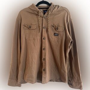 Aeropostale Tan Hooded Button-Up